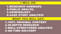 do research summary, public health, criminology and case study analysis
