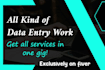 do fastest data entry, clerical, internet research data mining, data scrapping