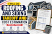 do roofing and siding takeoff and cost estimation for USA projects