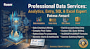 data entry, data analytics, excel with ai, and sql query projects