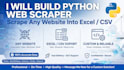 build python web scraper to scrape any website data into excel csv
