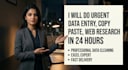 do urgent data entry, copy paste, web research in 24 hours