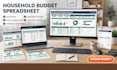 design household editable budget spreadsheet with automated calculations invoice