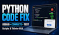 debug, fix and complete python scripts and tkinter gui apps