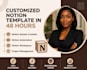 do custom notion workspace, notion dashboard and template setup notion planner