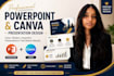 create modern canva,  powerpoint presentation ppt slides design