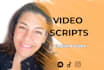 write engaging youtube, tik tok and video scripts