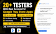 provide 20 real testers for google play console closed testing