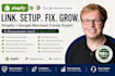 link shopify store with merchant center, run google ads, fix misrepresentation