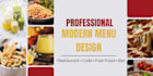 design a modern restaurant menu and price list