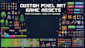 do pixel art tilesets, game UI, icons and environment assets