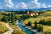 paint landscape in oil painting