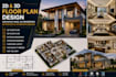 2d,3d floor plan design, architectural 3d rendering,  exterior, interior design