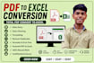 convert PDF to excel manually