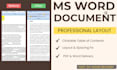 do professional ms word document formatting and layout