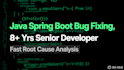 fix bugs and errors in your java spring boot application