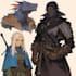 a dnd character art and dnd party, game fantasy