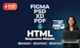 convert figma PSD xd PDF to HTML CSS bootstrap responsive website