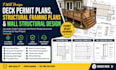 design deck permit plan, structural framing plan  and wall structural design