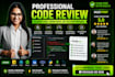 do code review python javascript react nodejs php java csharp bug fix clean code
