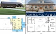 do barndominium floor plan, house plan blueprint, 3d rendering barndominium plan