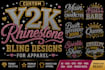 create trendy y2k custom rhinestone bling tshirt designs