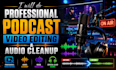 do professional podcast  video editing and audio cleanup