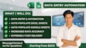 build automation for data entry from pdfs,invoices, receipts, bills to sheets