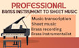 record professional brass instruments and create accurate sheet music