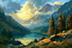 paint landscape in oil painting