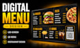 design digital food menu, tv food menu, animated led screen, billboard signage