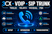 setup twilio 3cx  8x8 freeswitch sip trunk telnyx  voip systems