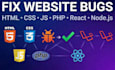 fix bugs in your node js PHP laravel react website