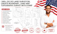 do land surveyor, create boundary, land and topography survey with stamp