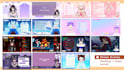 design vr character, vrchat avatar  live2d vtuber model, vtuber background, logo
