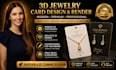 create a modern 3d jewelry card design and render it