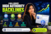 create high authority backlinks with blog posts, profile links and comments