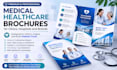 design premium medical healthcare brochures for clinics, hospitals and brand