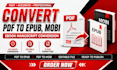 convert PDF to epub, mobi ebook manuscript conversion, editable file document