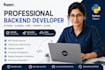 do python backend, rest API development, with database, and authentication
