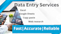 excel and google sheets data entry