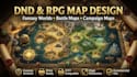 create dnd map, rpg environment map and fantasy landscape
