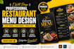 design a professional flyer, food menu, or restaurant