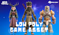 create low poly character modeling, rigging, and game assets