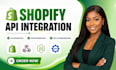 integrate shopify API, custom app, webhook, graphql and rest API
