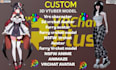 create anime vtuber avatar, custom vrchat model, furry avatar and vrm rig