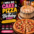 do cake and pizza for birthday event
