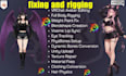rig and edit furry vrchat avatar, 3d fursona model, dragon and protogen