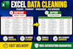 do excel data cleaning, formatting, and remove duplicates