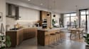 create realistic 3d interior visualization for kitchen and apartment